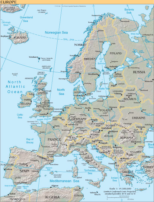 map of europe. The map of Europe above